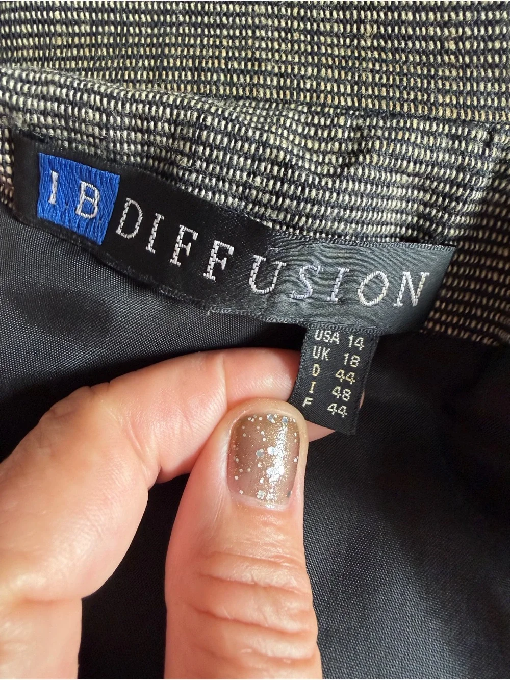 Vintage IB Diffusion Beaded Starburst Longline Blazer - Gray Size 14